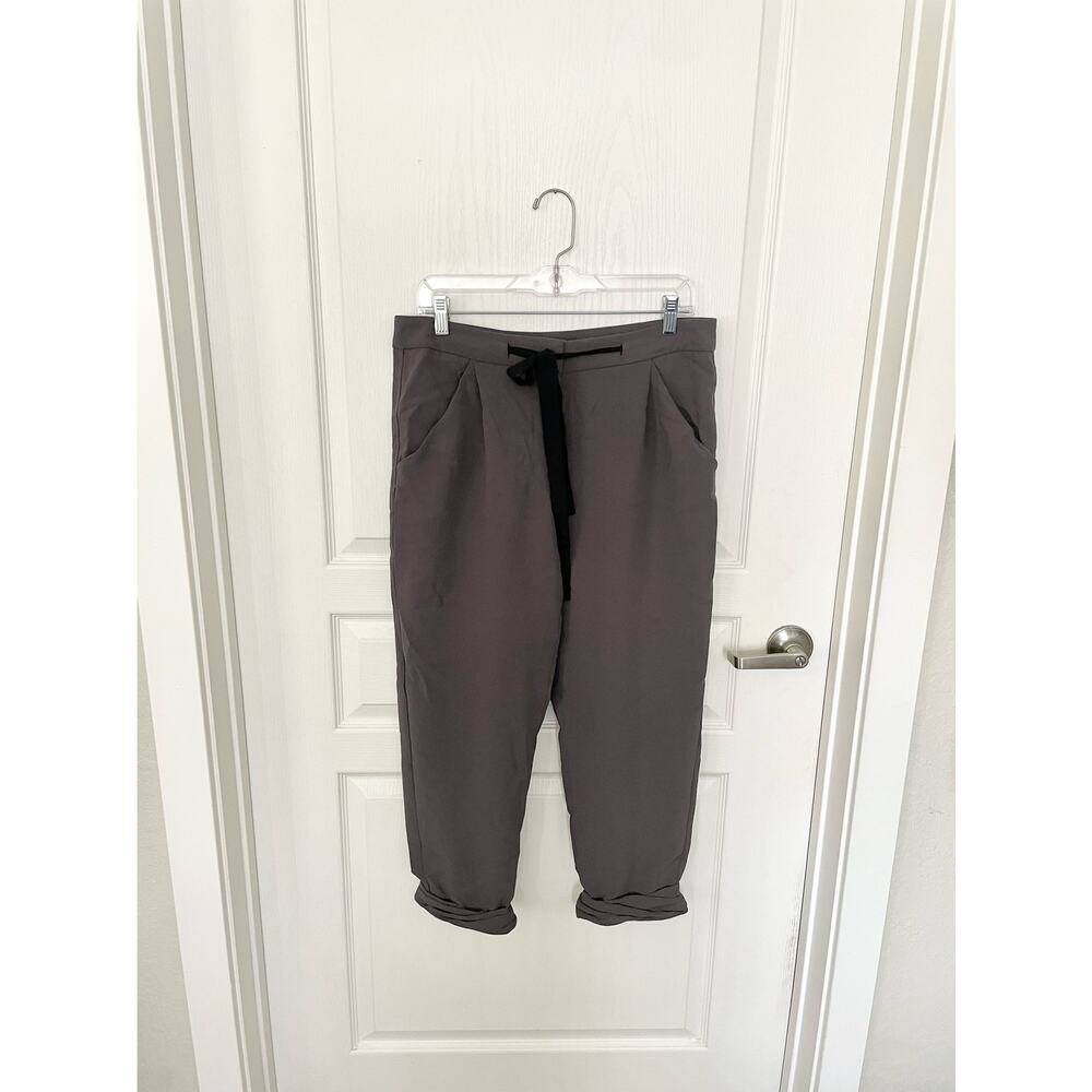 Aritzia Wilfred Allant Cropped Tie Waist Pant Charcoal Size 6 - Picture 2 of 11